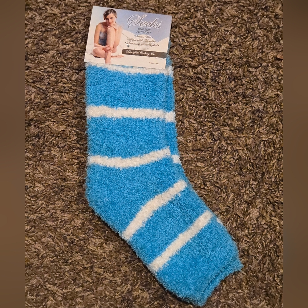 Soft Striped Blue and White Socks